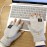 Unisex USB Heating Gloves Knitted Hand Half Heated Fingerless + Clamshell Heating Heater With Buttons Washable Design Gloves Winter Hand Warm, Without Battery