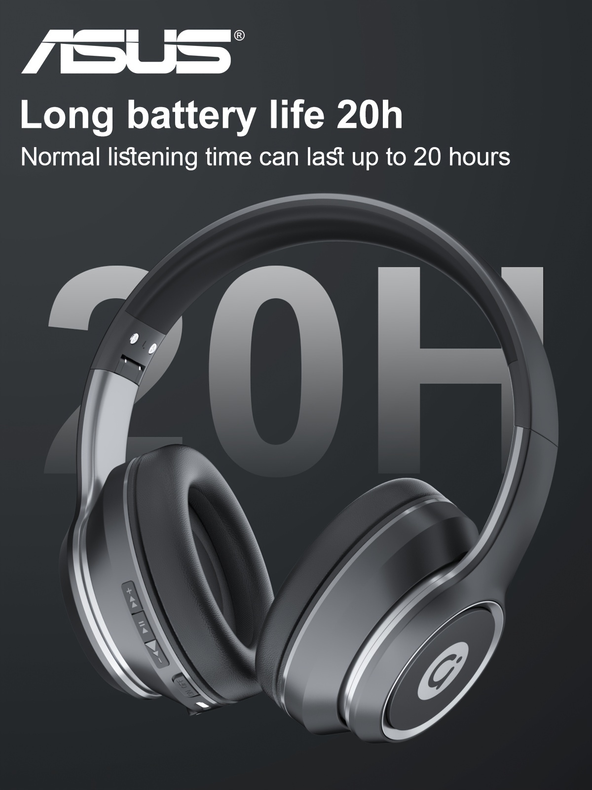 asus as d96 5 3 wireless earphone headphones with microphone lightweight folding active noise reduction anc hd call earphone details 2