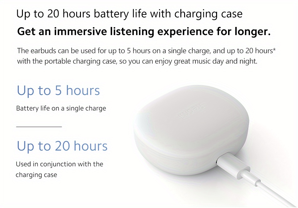 1 set xiaomi redmi buds 4 lite wireless 5 3 wirelss earbuds in ear light weight headphones built in microphone stereo headset tws earphones for android iphone tv computer laptop details 1